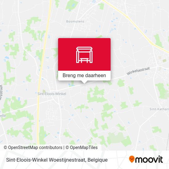 Sint-Eloois-Winkel Woestijnestraat kaart
