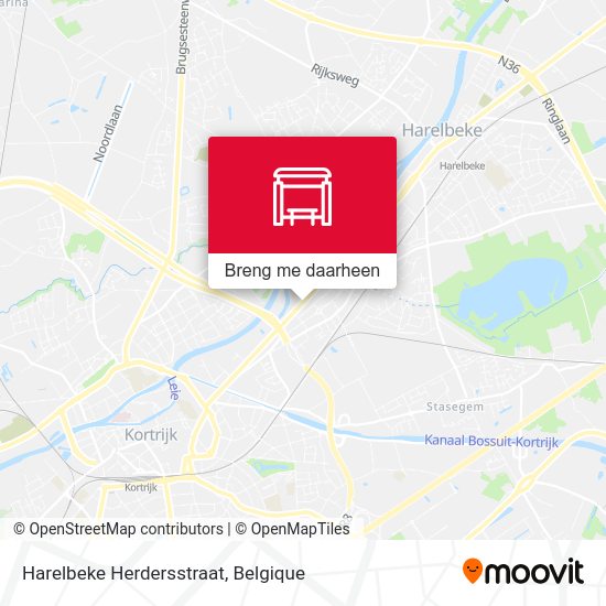 Harelbeke Herdersstraat kaart