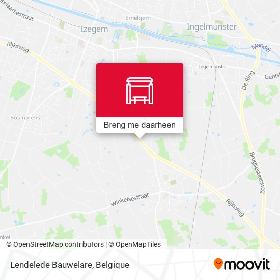 Lendelede Bauwelare kaart