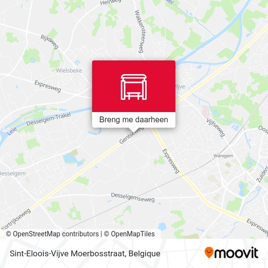 Sint-Eloois-Vijve Moerbosstraat kaart