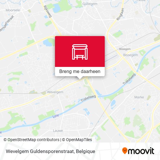 Wevelgem Guldensporenstraat kaart