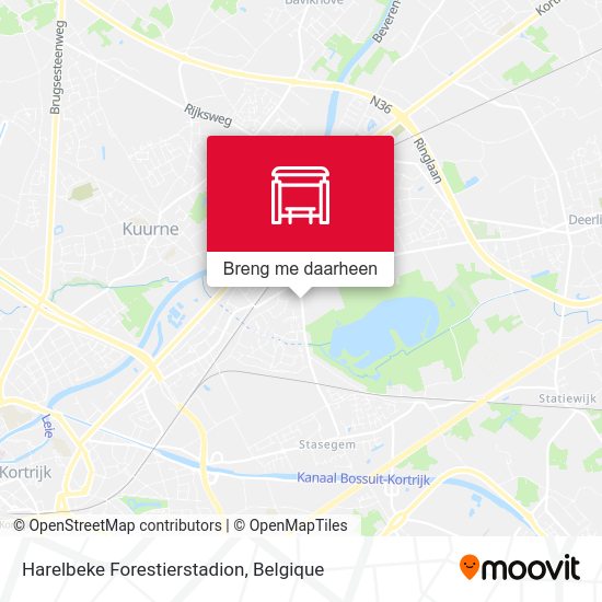 Harelbeke Forestierstadion kaart