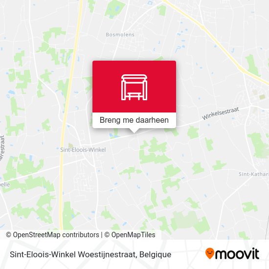 Sint-Eloois-Winkel Woestijnestraat kaart