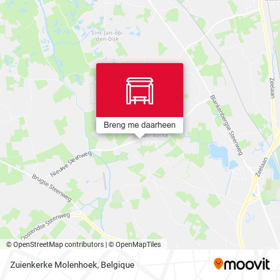 Zuienkerke Molenhoek kaart