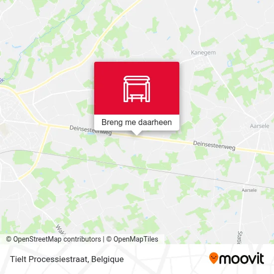 Tielt Processiestraat kaart