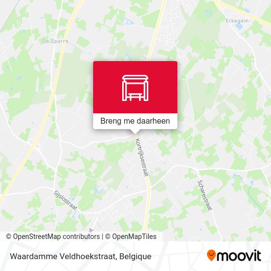 Waardamme Veldhoekstraat kaart