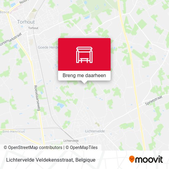 Lichtervelde Veldekensstraat kaart
