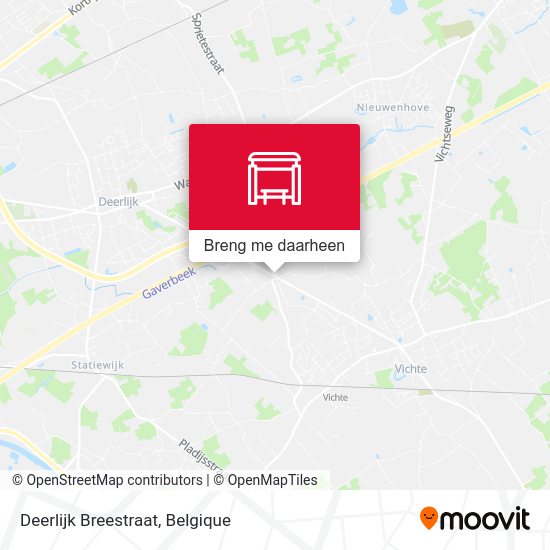 Deerlijk Breestraat kaart