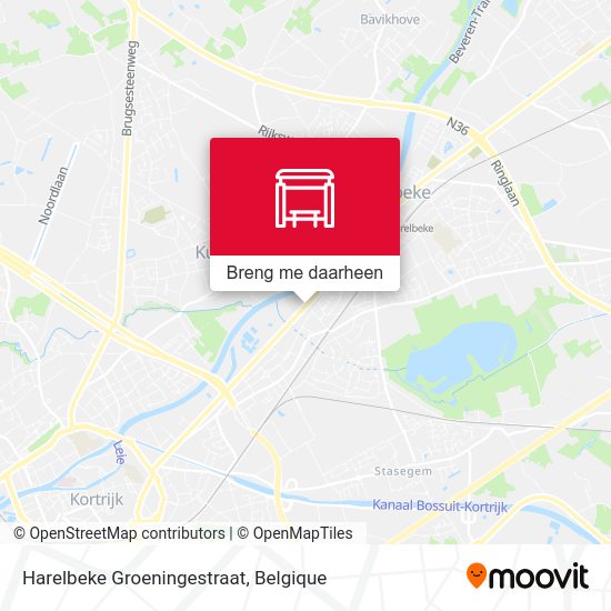 Harelbeke Groeningestraat kaart