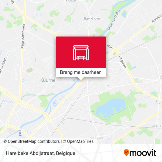 Harelbeke Abdijstraat kaart