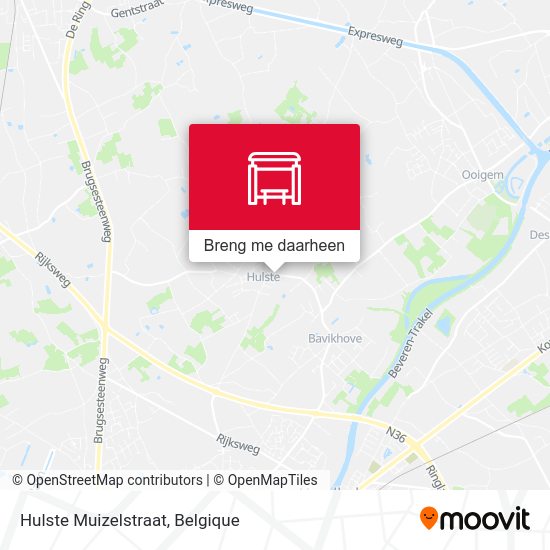 Hulste Muizelstraat kaart