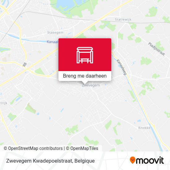 Zwevegem Kwadepoelstraat kaart