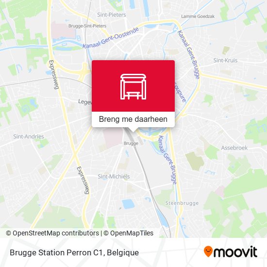 Brugge Station Perron C1 kaart