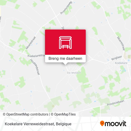 Koekelare Verreweidestraat kaart