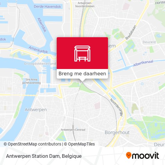 Antwerpen Station Dam kaart