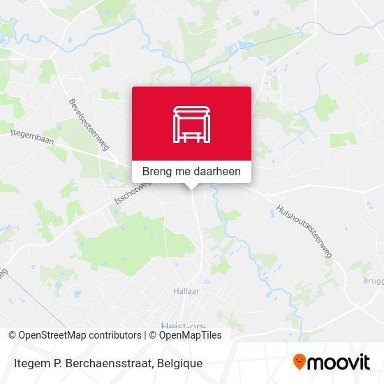 Itegem P. Berchaensstraat kaart