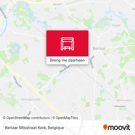 Berlaar Misstraat Kerk kaart