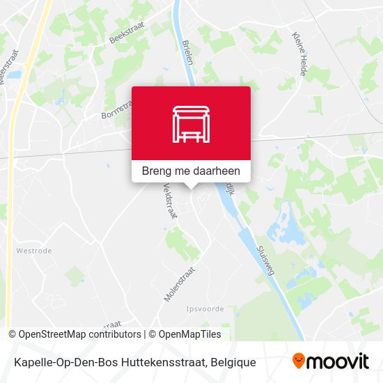 Kapelle-Op-Den-Bos Huttekensstraat kaart