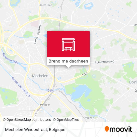 Mechelen Weidestraat kaart