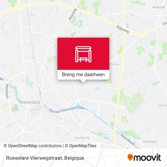 Roeselare Vierwegstraat kaart