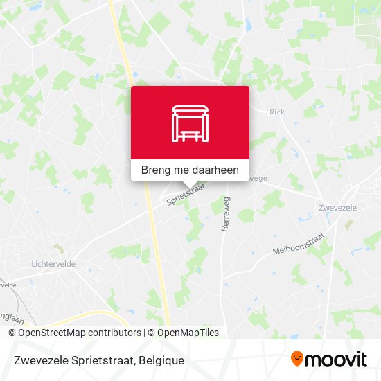 Zwevezele Sprietstraat kaart