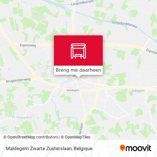 Maldegem Zwarte Zusterslaan kaart