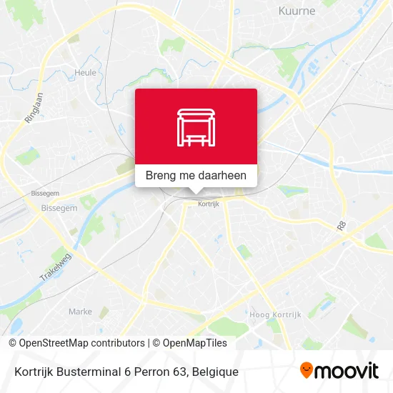 Kortrijk Busterminal 6 Perron 63 kaart