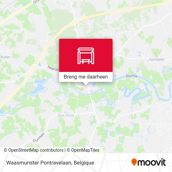 Waasmunster Pontravelaan kaart
