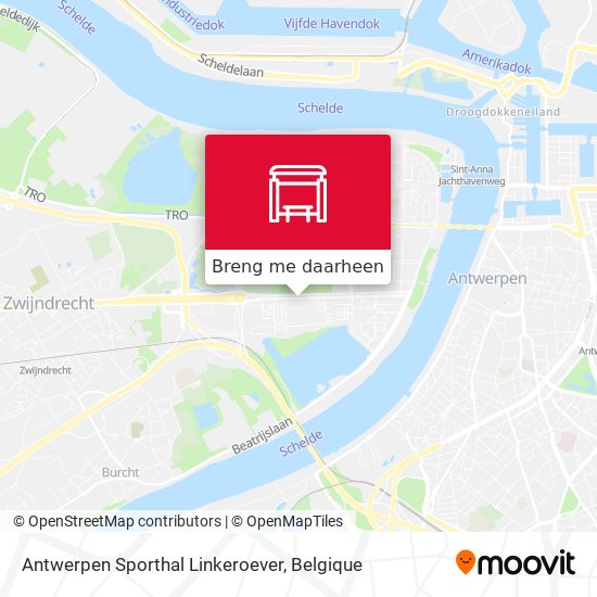 Antwerpen Sporthal Linkeroever kaart