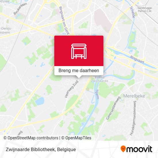 Zwijnaarde Bibliotheek kaart