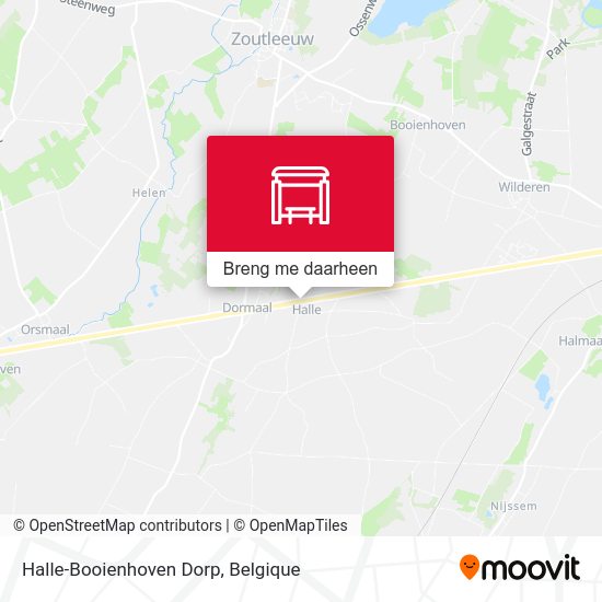 Halle-Booienhoven Dorp kaart