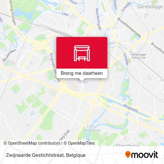 Zwijnaarde Gestichtstraat kaart