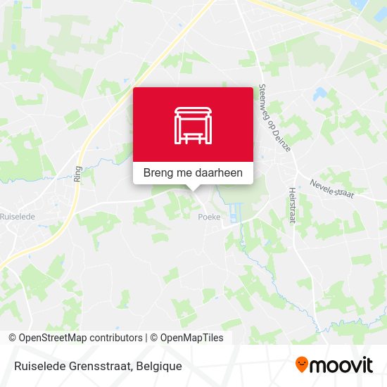 Ruiselede Grensstraat kaart