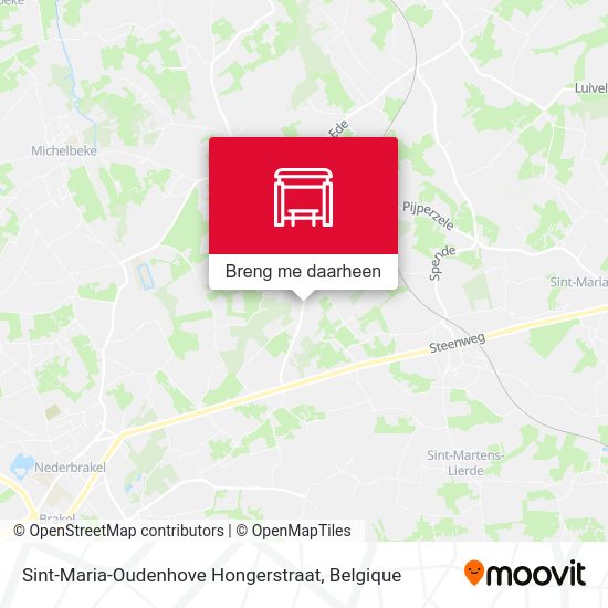 Sint-Maria-Oudenhove Hongerstraat kaart