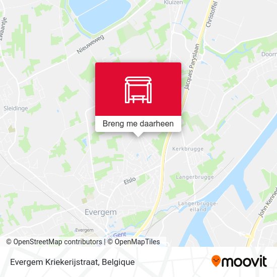 Evergem Kriekerijstraat kaart