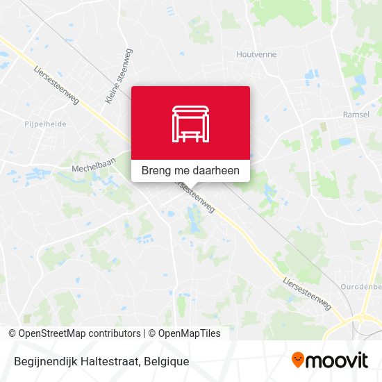Begijnendijk Haltestraat kaart