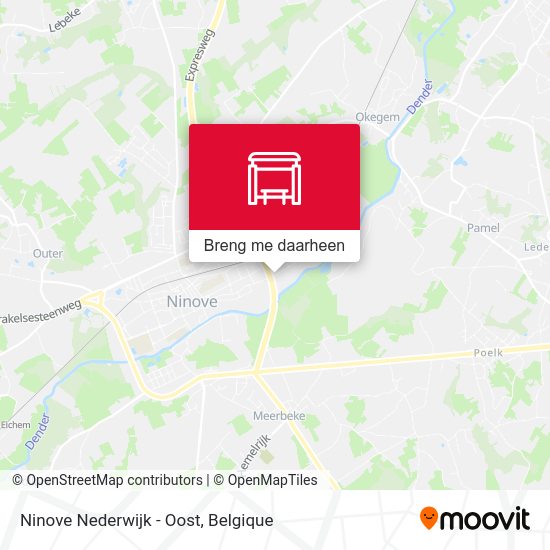 Ninove Nederwijk - Oost kaart