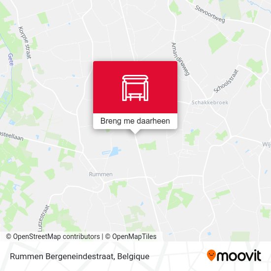 Rummen Bergeneindestraat kaart