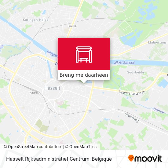 Hasselt Rijksadministratief Centrum kaart