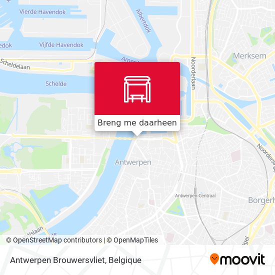 Antwerpen Brouwersvliet kaart