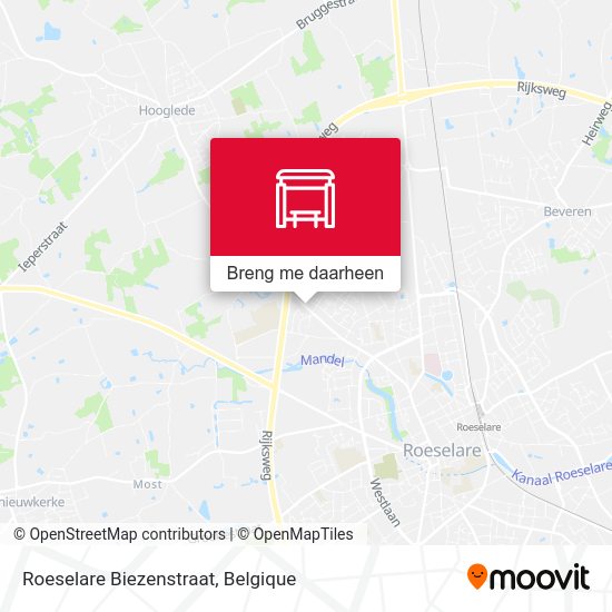 Roeselare Biezenstraat kaart