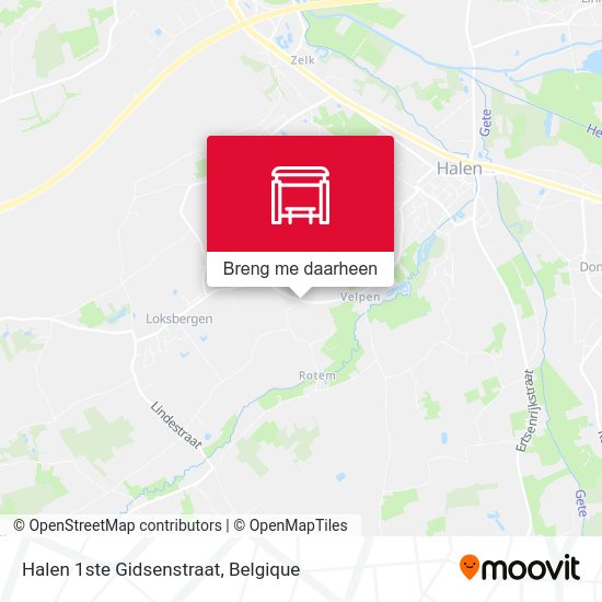 Halen 1ste Gidsenstraat kaart