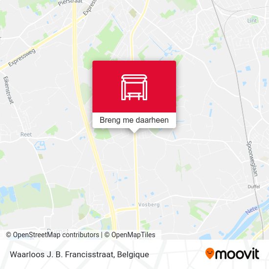 Waarloos J. B. Francisstraat kaart