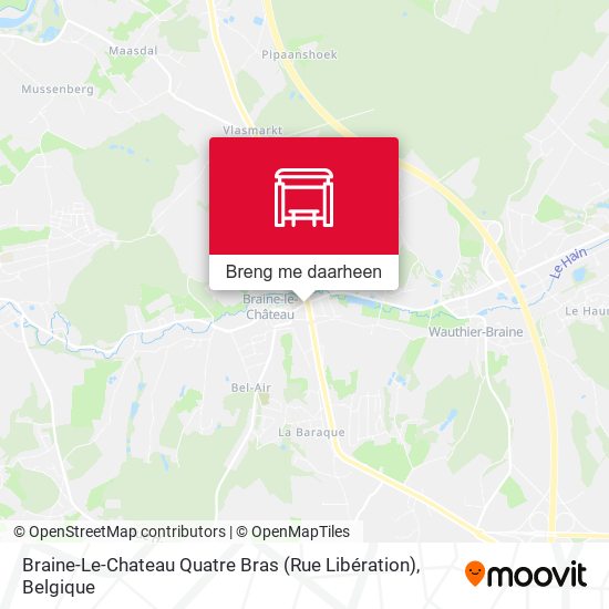 Braine-Le-Chateau Quatre Bras (Rue Libération) kaart