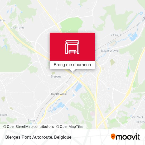 Bierges Pont Autoroute kaart