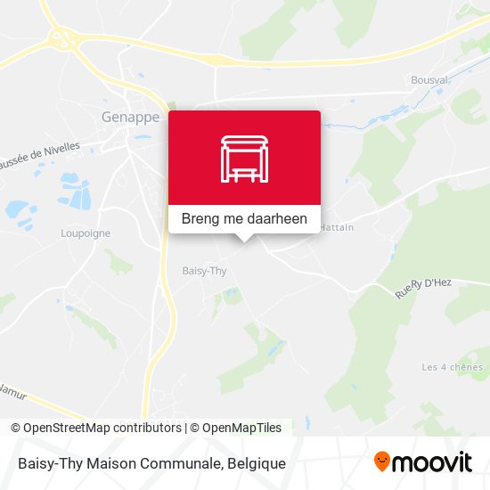 Baisy-Thy Maison Communale kaart