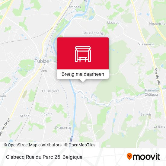 Clabecq Rue du Parc 25 kaart