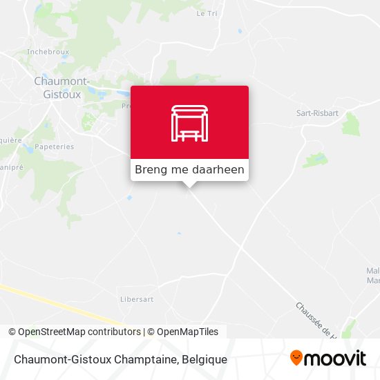 Chaumont-Gistoux Champtaine kaart