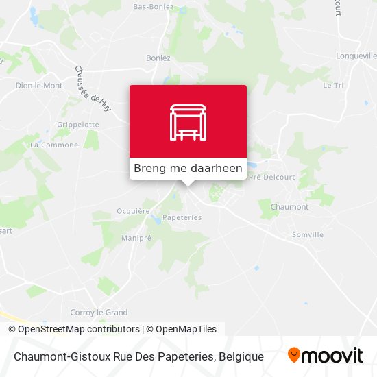 Chaumont-Gistoux Rue Des Papeteries kaart