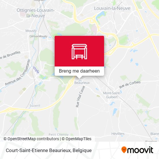 Court-Saint-Etienne Beaurieux kaart